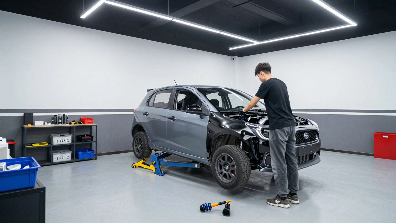 Энтузиаст тюнингует Lada Priora в современной мастерской