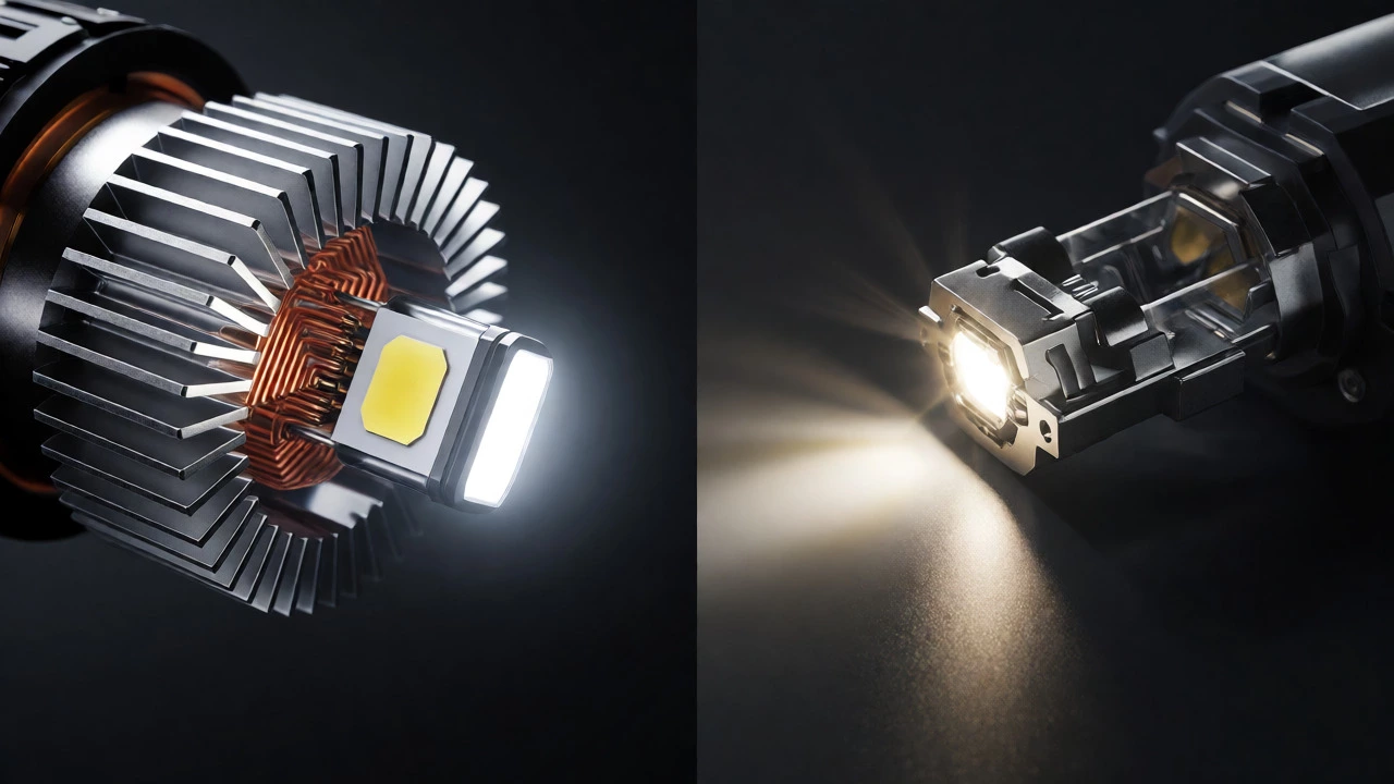 Сравнение качественной LED-лампы с радиатором и дешевой без охлаждения